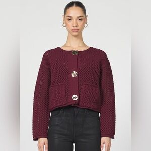 Zara Burgundy Knit Cardigan